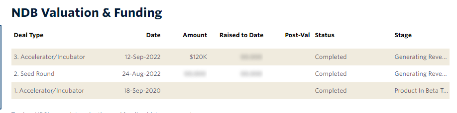 NDB funding and valuation 