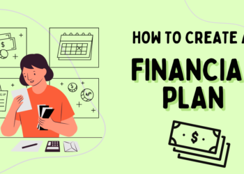 A women holding a piece of paper with the words how to create a financial plan