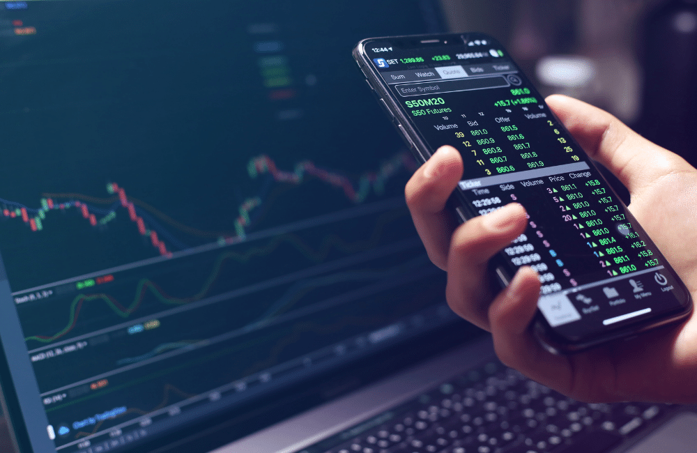 an illustration of a points in the stock market. 