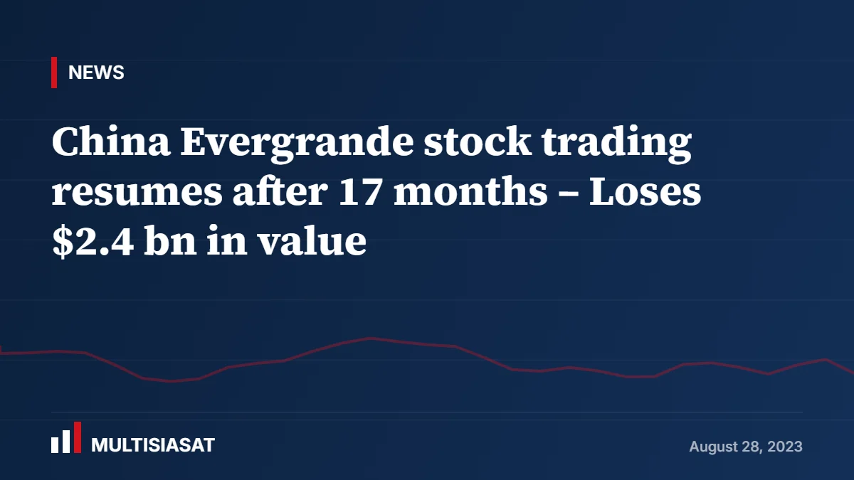 China Evergrande stock trading resumes after 17 months – Loses $2.4 bn in value